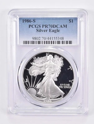 PR70 1986-S DCAM American Silver Eagle PCGS Blue Label *0555 - Image 1 of 4
