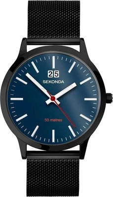 Sekonda Mens Watch with Blue Dial Black Milanese Strap 30075 - Image 1 of 4