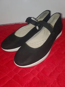 Schwarz Wildleder Leder Mary Jane Stil bequem flach von Easy Spirit Größe 8,5 - Bild 1 von 9
