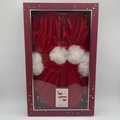 Victoria's Secret Tease Coquette Pom Pom Red Ruffled Lingerie Set Size L NWT - Image 1 of 4