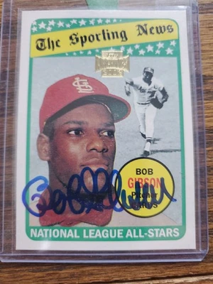 2002 Topps Archives - Bob Gibson #188 authentic autograph  - Image 1 of 3