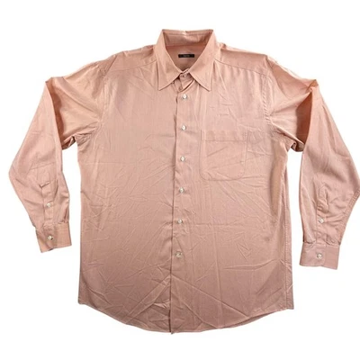 Camisa Zanella Para Hombres Grande Rosa Salmón Harold HBD Hecha en Italia Vestido con Botones Foto 1 de 4