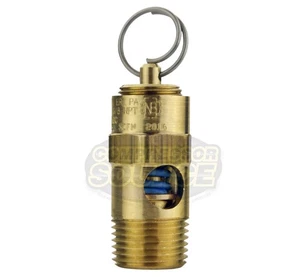 140 PSI 3/8" Stecker NPT Luftkompressor Sicherheit Entlastung Pop Off Ventil Massives Messing USA - Bild 1 von 6