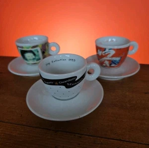 3 illy Art Collection Espresso Cups & 3 Richard Ginori Saucers 1993-1996 Euc  - Picture 1 of 23