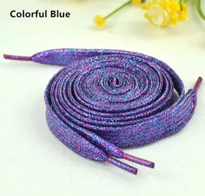 Glitzer Glitzer Schnürsenkel Metallic 10 Farben Kostüm Party Funky Shiny Laces - Bild 1 von 20