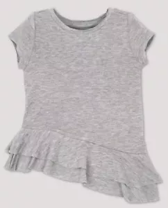 Girl Toddler Short Sleeve French Terry Asym Tunic Top Afton Street Gray Size 4T - Picture 1 of 2