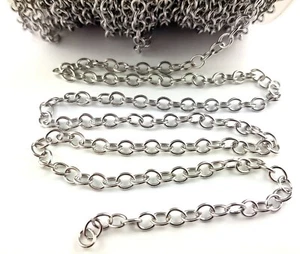 Edelstahl Metallkette Schmuckkette Gliederkette Kreuzkette Meterware 5,5x6,5mm  - Bild 1 von 1