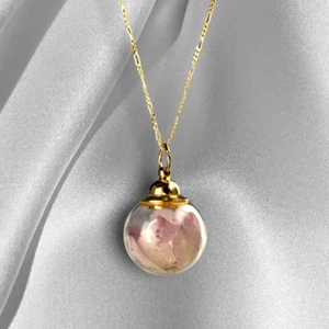 925 Sterling vergoldete Kette "Echte Kirschblüte" - Picture 1 of 5