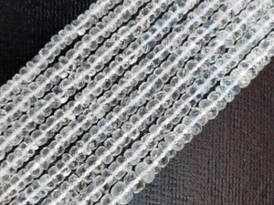 AAA++ Cristal Natural Cuarzo Facetado Rondelle Forma Piedras Preciosas Cuentas Sueltas 12" - Imagen 1 de 8