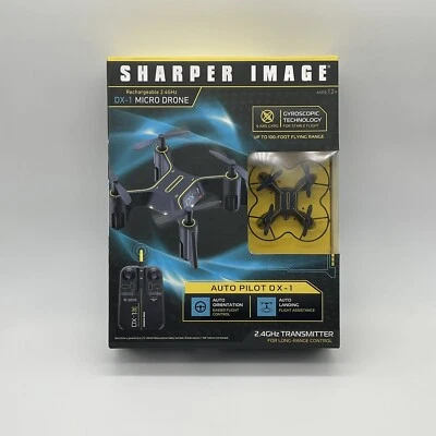 Sharper Image DX-1 Micro Drone Black Quadcopter - Complete In Box - Tested - Image 1 of 4