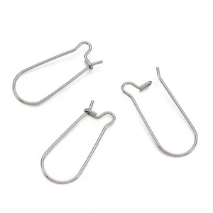 100x 304 Pendientes de aro de acero inoxidable Ganchos Alambre para pendientes 25x12mm - Imagen 1 de 8