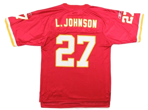 NWOT Larry Johnson Kansas City Chiefs Reebok On Field NFL Football #27 Jersey M Cover