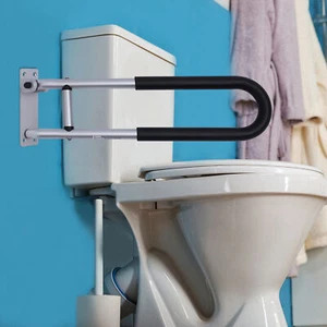 Foldable Handicap Grab Bars Rails Toilet Handrails Bathroom Support Safety Rail - Picture 1 of 14