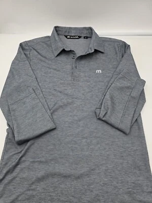 ⛳️ Camisa polo minimalista de golf de manga larga gris/azul S Travis Matthews para hombre Foto 1 de 4