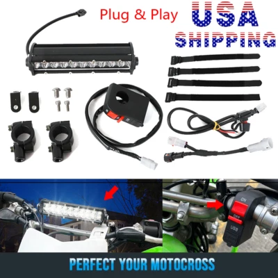 US Plug&Play Dual Row LED Headlight Light Bar For Kawasaki KLX110 CRF110 YZ450F Foto 1 de 4