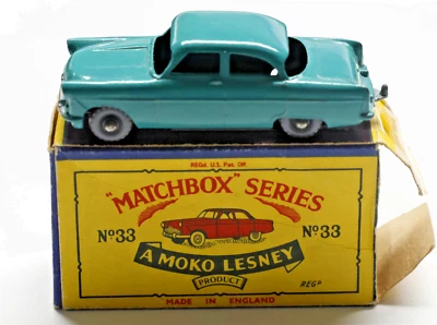 Matchbox Lesney, MB33A3 Ford Zodiac MkII, turquoise blue body, few tiny chips - Immagine 1 di 4