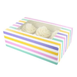 6/12 Cupcake Box - Bold Stripes - 2 Pack Sizes - Picture 1 of 1