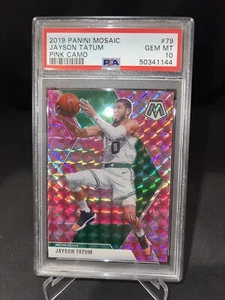 Carta Prizm Mosaic 2019-20 NBA Celtic Jayson Tatum rosa mimetica *GIOCO PERFETTO COME NUOVO PSA 10* - Foto 1 di 1