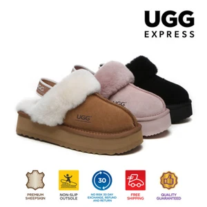 AUSTRALIAN SHEPHERD® UGG Slippers Wool Platform Removable Strap Slingback Muffin - Picture 1 of 29