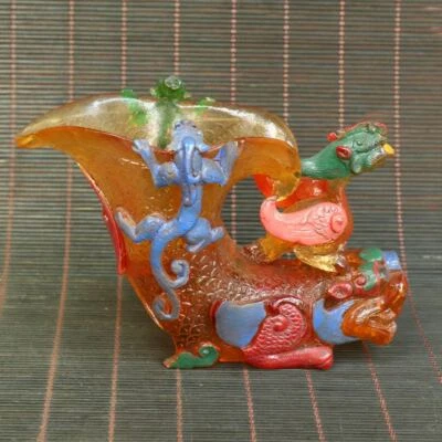 Exquisita copa de vino china hecha a mano antigua esmalte Beijing 40145 Foto 1 de 4