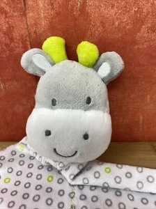 Manta de seguridad Precious Firsts Carters Lovey jirafa hipopótamo gris lunares - Imagen 1 de 7