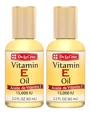 Aceite de vitamina E De La Cruz 15.000 UI 2,2 FL OZ / embotellado en EE. UU. (2 BOTELLAS) Foto 1 de 4