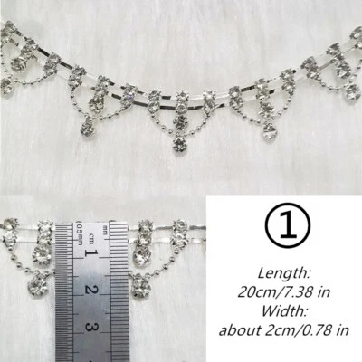 Rhinestone Trimming Tassel Diamante Fringe Chain Crystal Beaded DIY Sewing Craft - Image 1 of 4