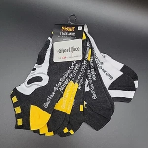 5 Pairs Scream Ghost Face Ankle Socks Womens Ladies Size 9-11 Horror Movie - Picture 1 of 12