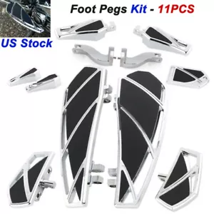 Footpeg Floorboards Brake Pedal Shifter Peg For Harley Touring Road Street Glide - Picture 1 of 17