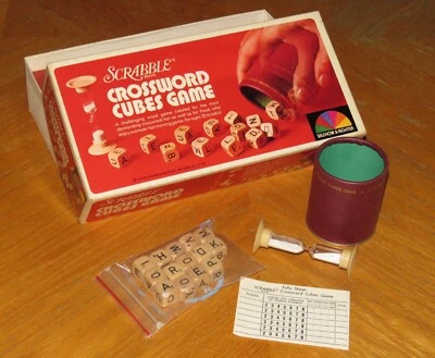 Scrabble Crossword Cubes Game - Vintage 1976 Selchow Righter - Wood Letter Dice - Image 1 of 4