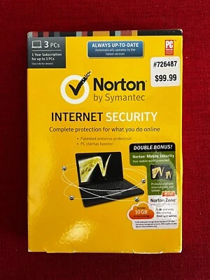 Norton Internet (3 PC) and Mobile Security (10 Devices) 1 Year, CD, Sealed Box - Image 1 of 2