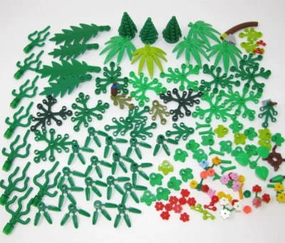 LEGO Lot Parts Pieces Foliage Trees Palms Plants and Leaves Flowers  Bulk - Image 1 of 4