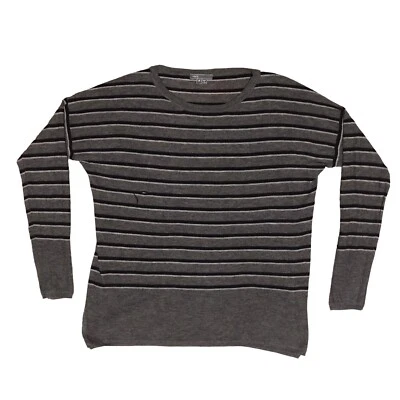 Vince Women’s Medium Superwash Stripe Sweater in Thunder Combo FLAWS READ - Image 1 of 4