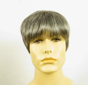 Short Wig For Men Natural Hair Gray White Poly Mesh Ref ALAIN 44 - Imagen 1 de 8
