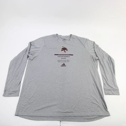 Texas State Bobcats adidas Aeroready Long Sleeve Shirt Men's Gray New Cover