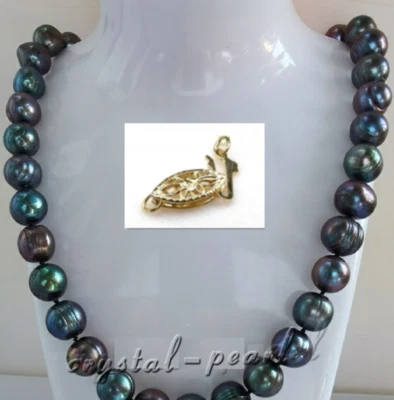 19"" Enorme collar de perlas barrocas tahitianas de 10-11 mm AAA 10-11 mm cierre de 14K Foto 1 de 3