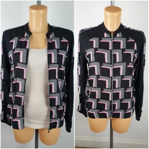 NEW Ex Dorothy Perkins Black Bomber Jacket Light Weight Spring Size 6 - 22 - Picture 1 of 11