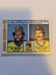1984 topps PIRATES LEADERS BILL MADLOCK / RICK RHODEN #696 NM   - Picture 1 of 1