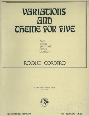 Roque Cordero - Variations and Theme for Five Woodwind Quintet Score and Parts - Image 1 of 2