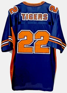 VTG Auburn Football Jersey Stitched #22 Mens LARGE Blue AU Tigers NCAA Thrashed - Picture 1 of 15