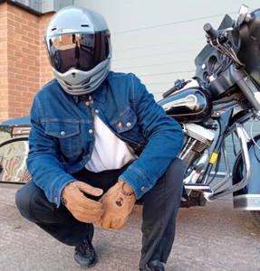 Bobhead Motorcycle Protective Denim Riding Shirt AAA Rated Blue Morgan - Picture 1 of 11