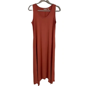 LOGO Lori Goldstein Tank Dress Midi Asymmetric Hem Pink S A347654 - Picture 1 of 3
