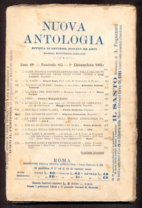 Nuova Antologia rivista di lettere scienze ed arti Anno 40 Fascicolo 815 1905 - Picture 1 of 3