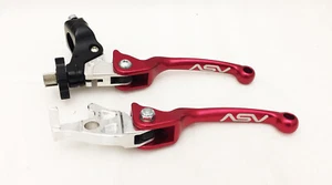 ASV F3 Red Front Brake Clutch Perch Levers Pair Pack Honda TRX 250R ATC 250R - Picture 1 of 3