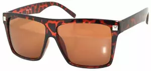01-02 Damen Sonnenbrille Kunststoff Leopardengestell braune Gläser UV-Schutz neu - Bild 1 von 1