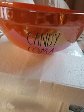 Rae Dunn Candy Coma Halloween Iridescent Orange 10” Ceramic Bowl