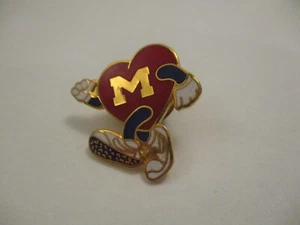 University of Michigan U of M Lapel Pin Cardiovascular Center Running Heart - Picture 1 of 3