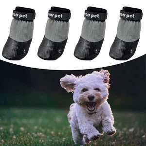 Outdoors Indoor Dog Socks Soft Rubber Anti-slip Dog Shoes Waterproof Strapped - Picture 1 of 23