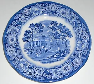 Vintage Liberty Blue Monticello Staffordshire England Bread & Butter Plate 5.75" - Picture 1 of 3