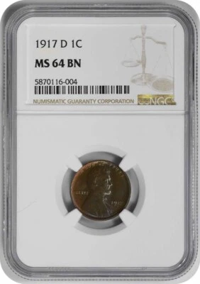 1917-D Lincoln Cent MS64BN NGC - Image 1 of 2